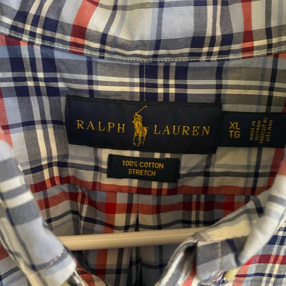 Red/white/blue plaid polo by Ralph Lauren men’s XL - Picture 3 of 3